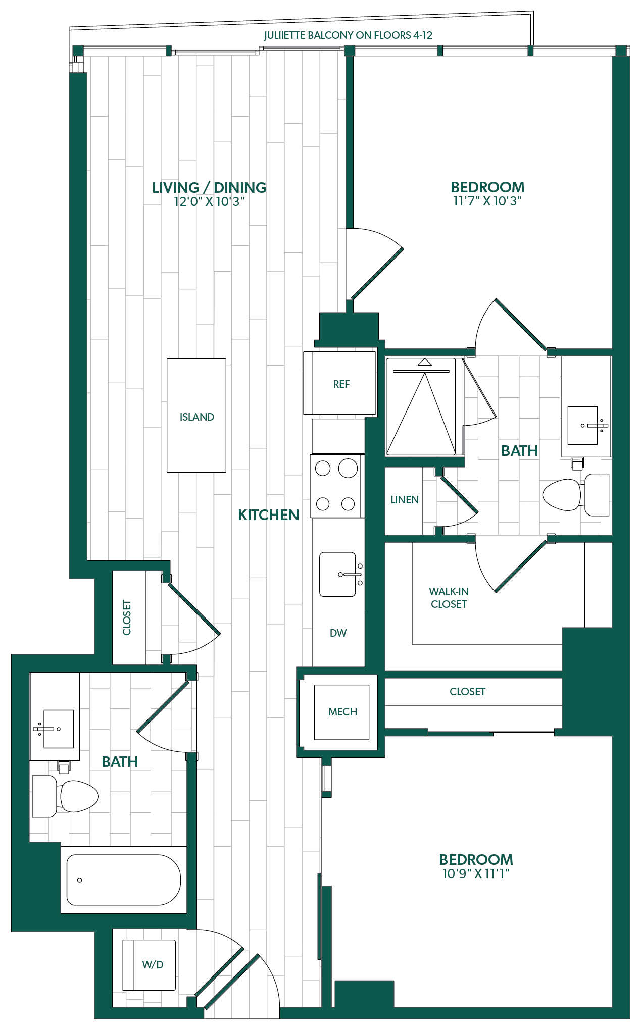 Floor Plan Image of Apartment Apt 0702